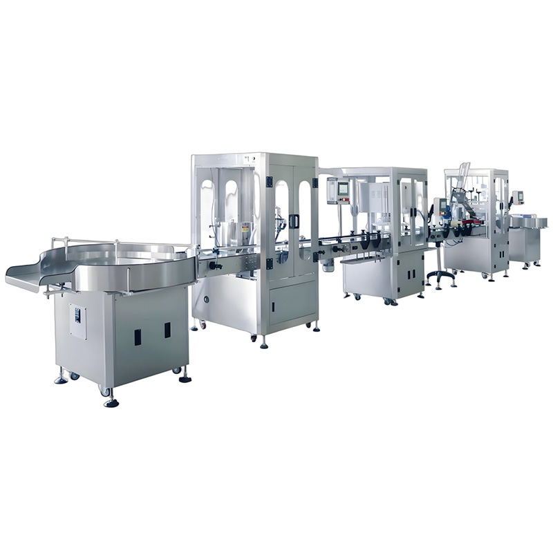 Линија за пуњење и паковање течности у боце 